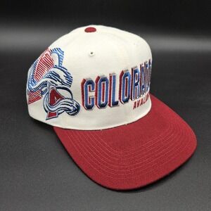 Vintage Colorado Avalanche Snapback Hat Cap White Dome Sports Specialties Shadow